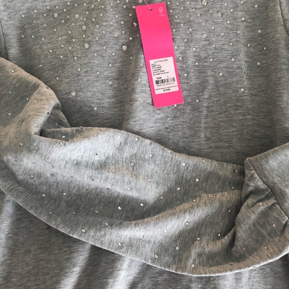 NWT Lilly Pulitzer Jansen Dress “Heathered seaside gray” Size Large - Picture 6 of 7